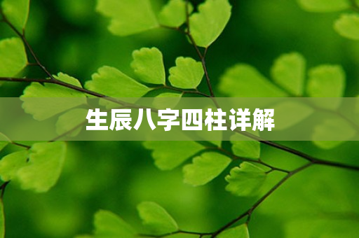 生辰八字四柱详解